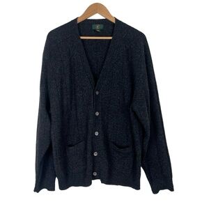 Clubroom Mens Cardigan XL Gray V-Neck‎ Button Two Front Pockets Classic Academia
